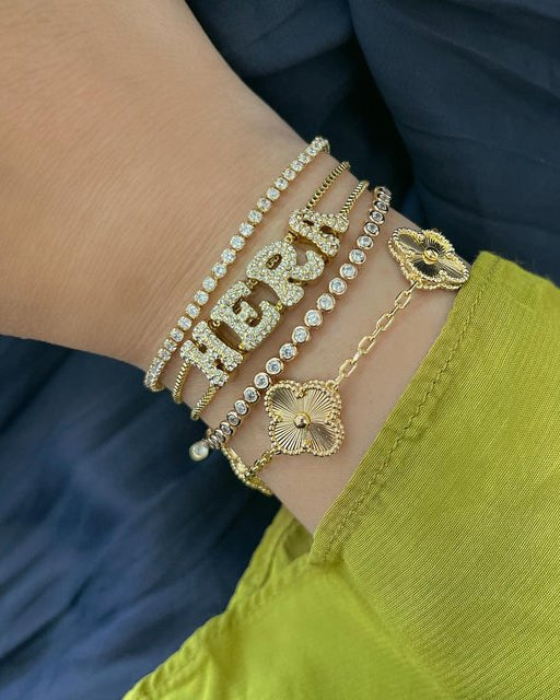 Gold and Clover Bracelet
