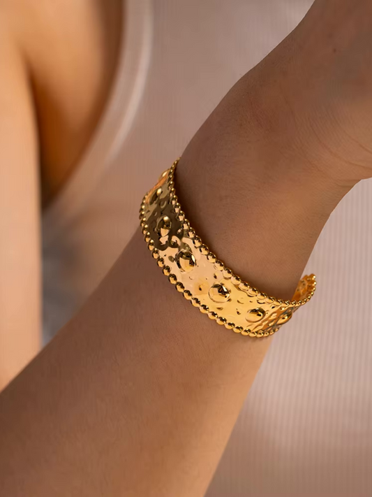 Bracciale testurizzato in oro
