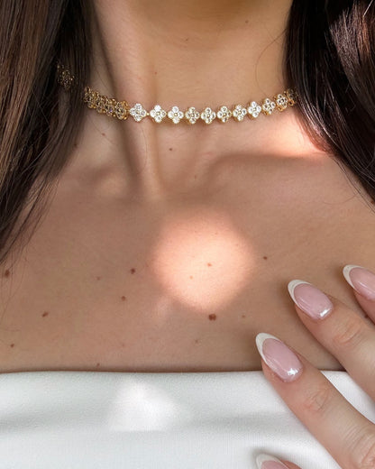 Gargantilla de trébol de cristal - Collar